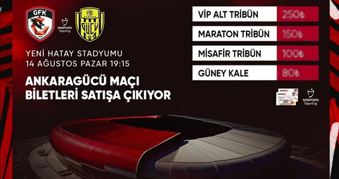 Gaziantep FK-Ankaragücü maçı biletleri satışa çıktı