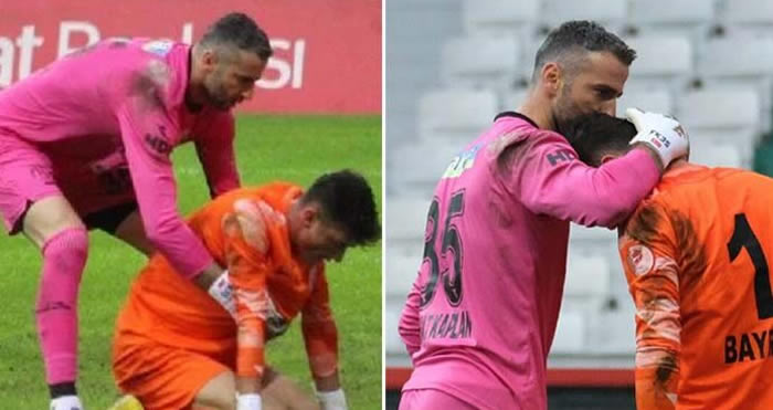 Hatalı gol yiyen Ankaraspor'un genç kalecisini meslektaşı teselli ett