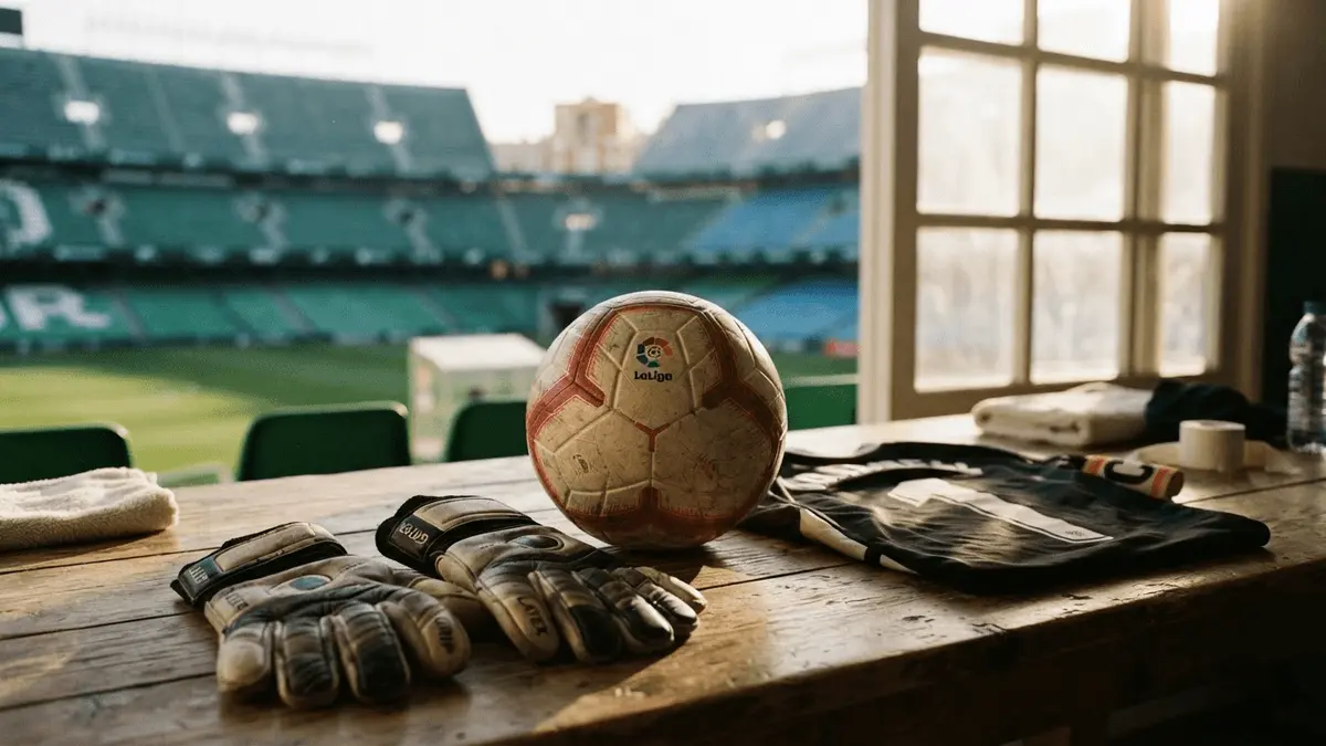 La Liga football and goalkeeper gloves symbolizing Altay Bayındır's loan move to Celta Vigo