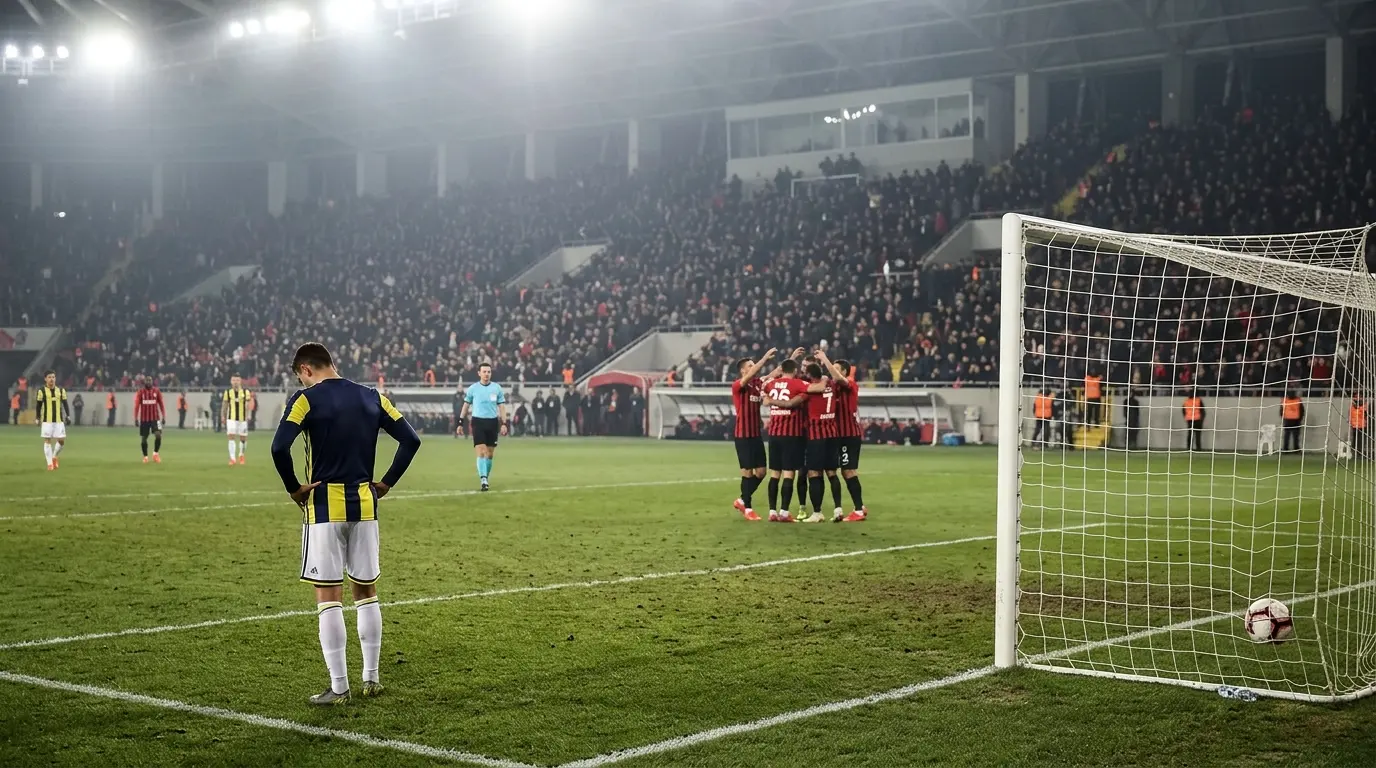 Gençlerbirliği players celebrate a comeback win over Fenerbahçe at Eryaman Stadium