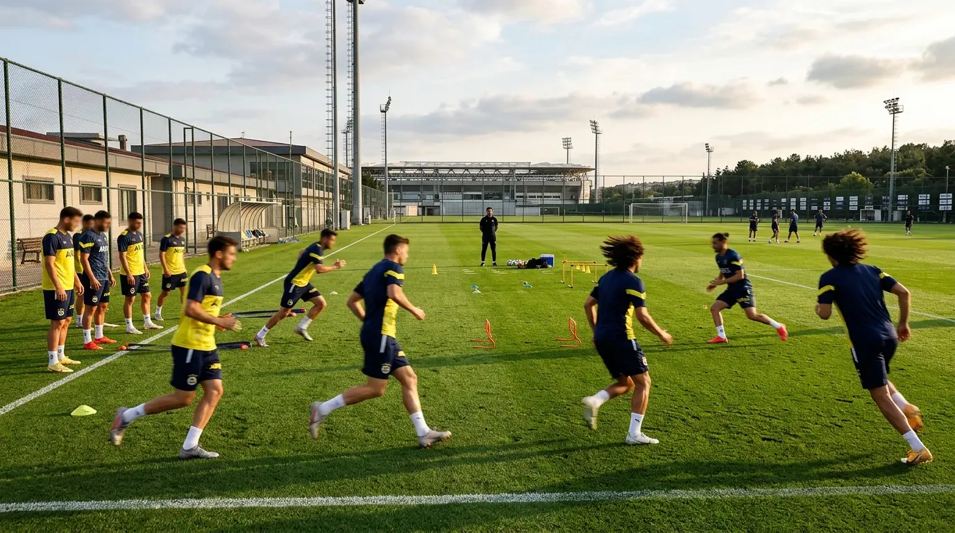 Fenerbahçe-inspired players conduct an intense training session before a league match