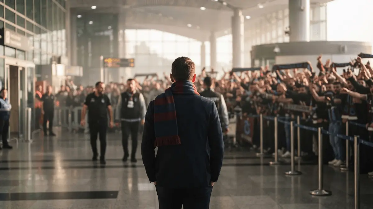 Salah transfer arrival greeted by Trabzonspor supporters at an Istanbul airport